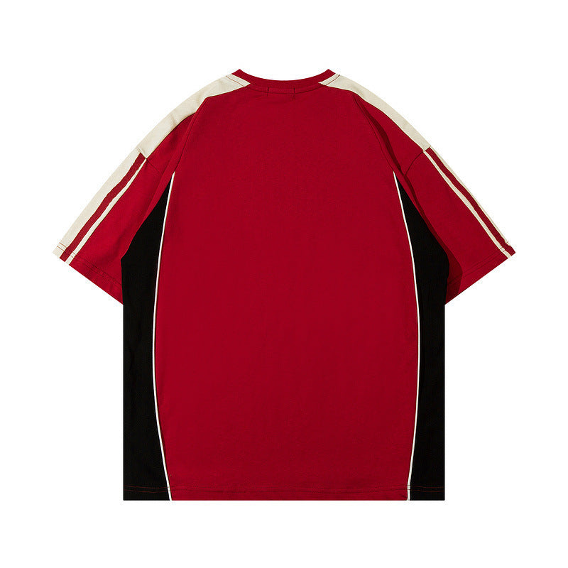 Contrast Sleeve Dual Stripe Raglan Core Tee