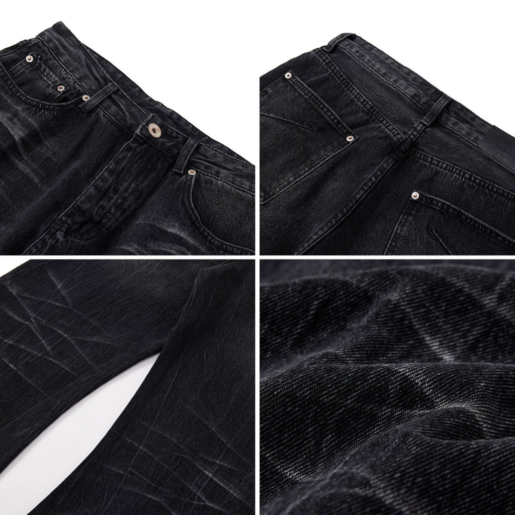 Worn Outlaws Washed Old Lightning Crack Jeans