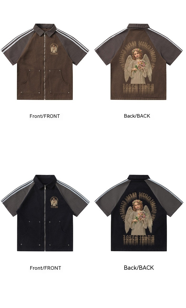 Heaven League Zip-Up Star Track Tee