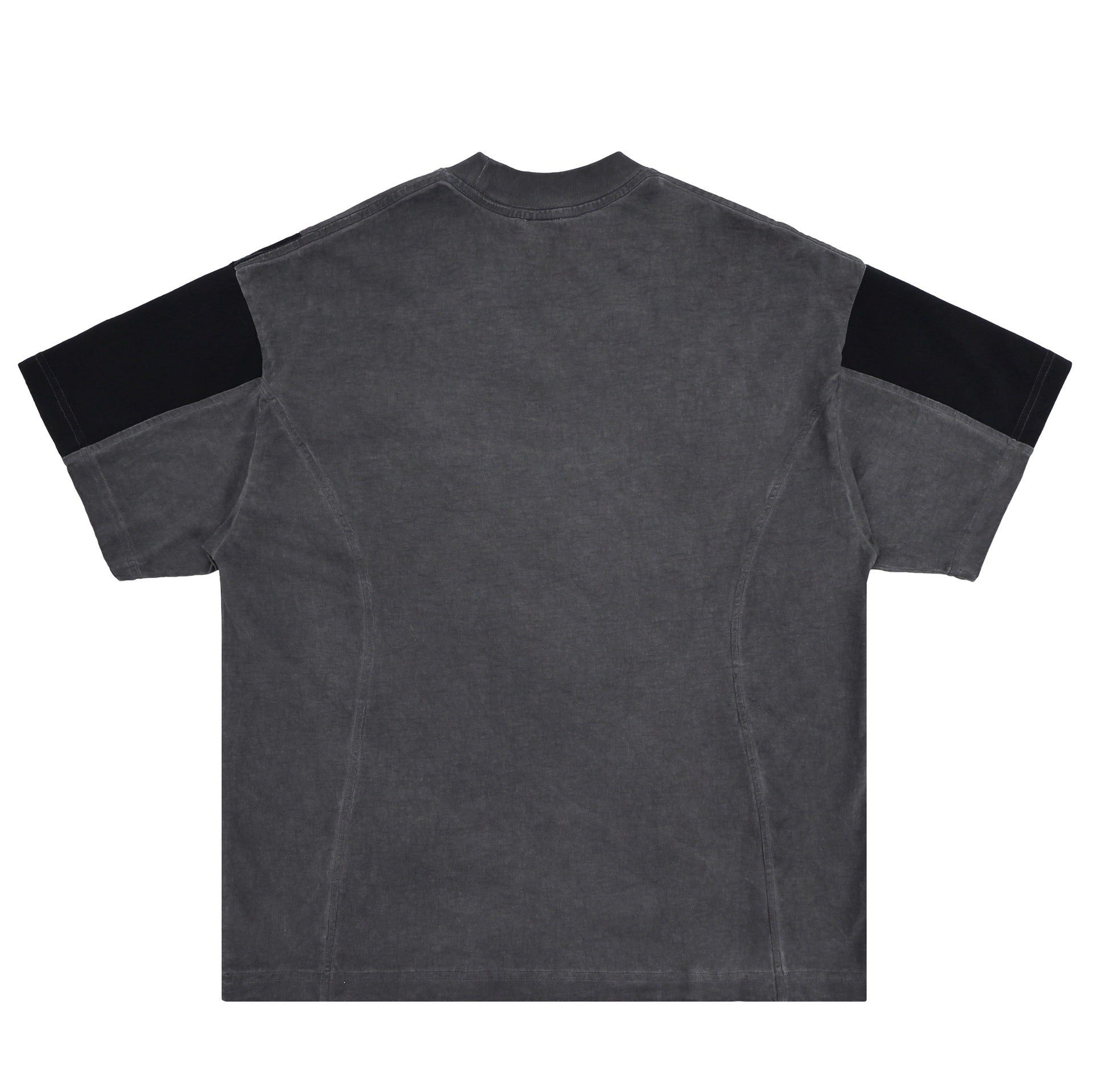 Structured Charcoal Dual Panel Cotton finish Tee