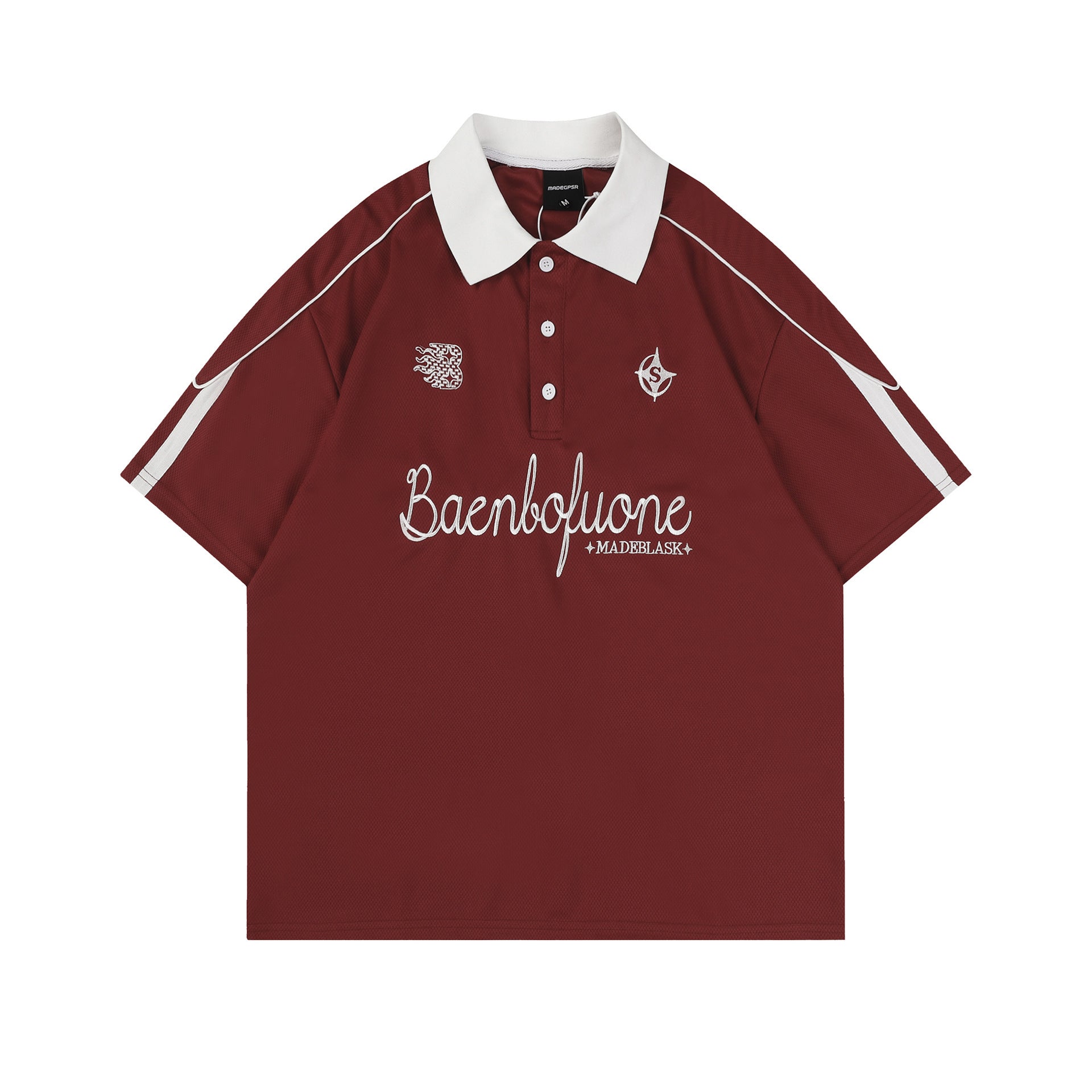 Preppy Sports Contrast Shoulder Collar Frame Tee