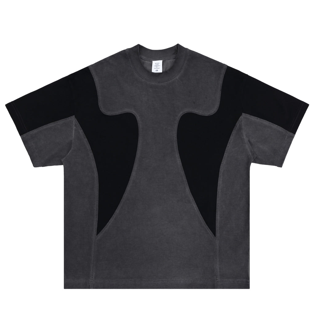 Structured Charcoal Dual Panel Cotton finish Tee