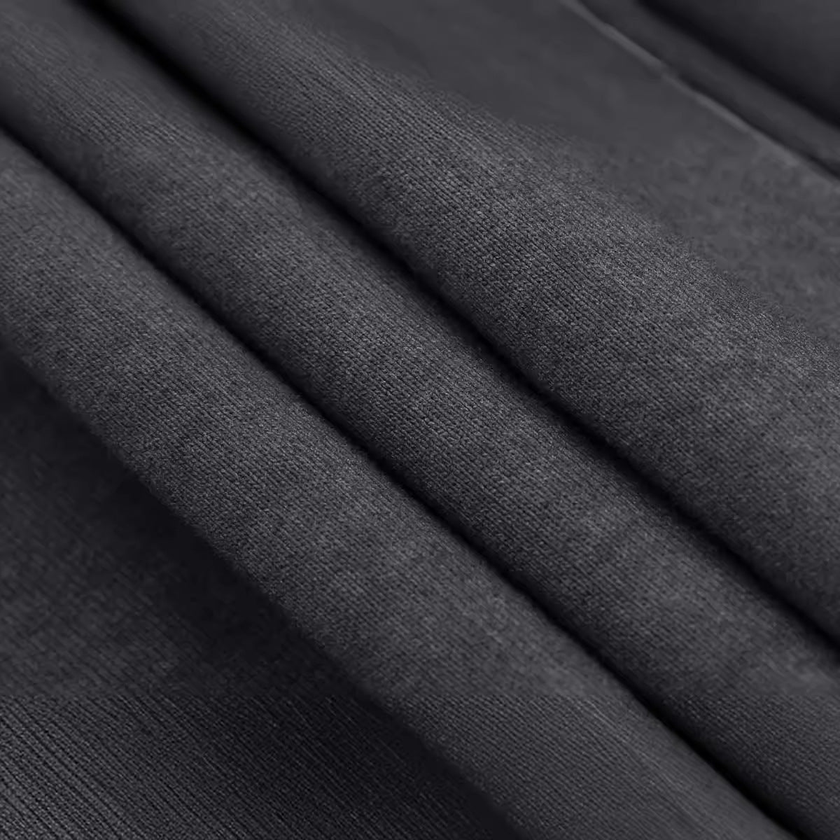Structured Charcoal Dual Panel Cotton finish Tee