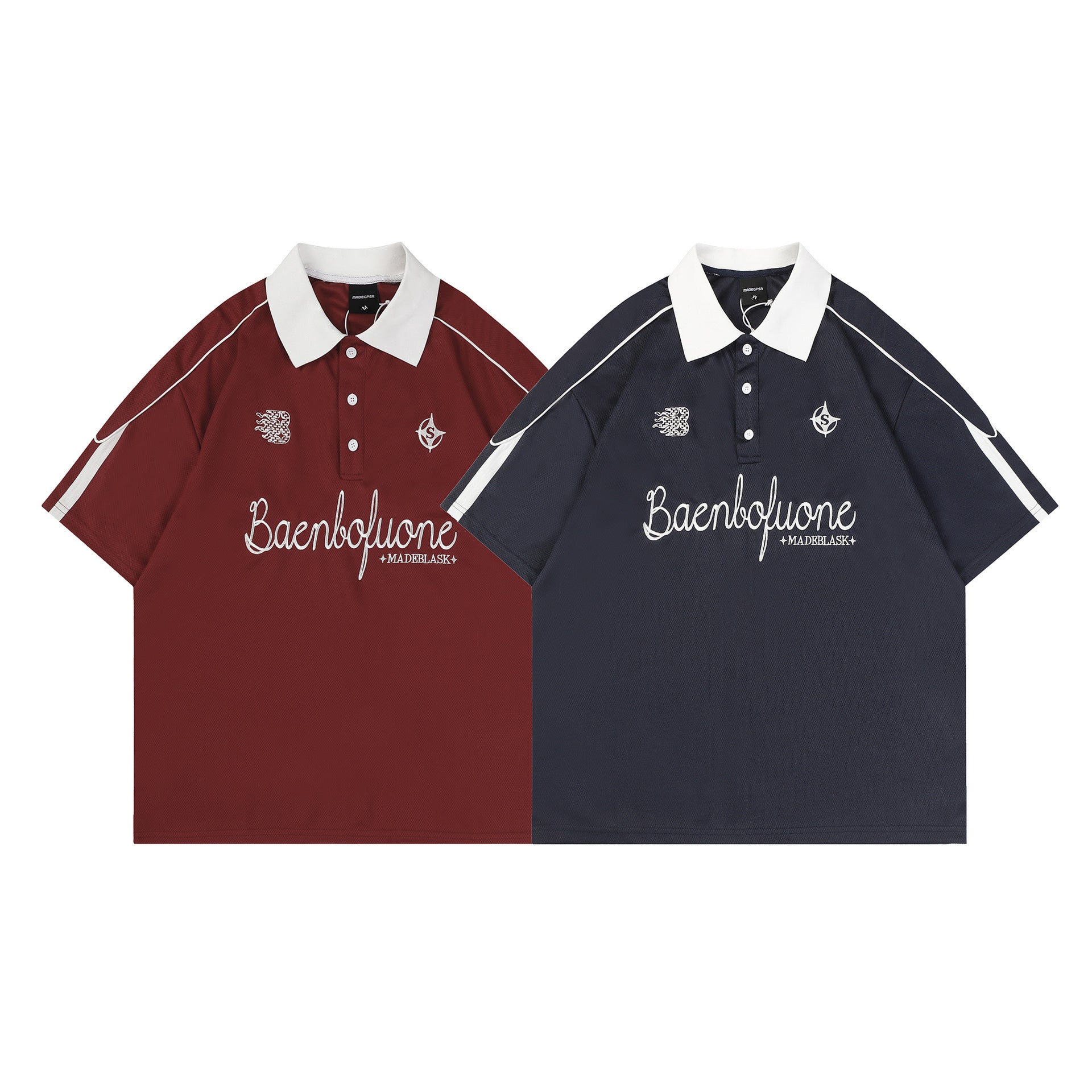 Preppy Sports Contrast Shoulder Collar Frame Tee