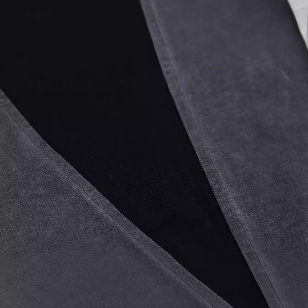 Structured Charcoal Dual Panel Cotton finish Tee
