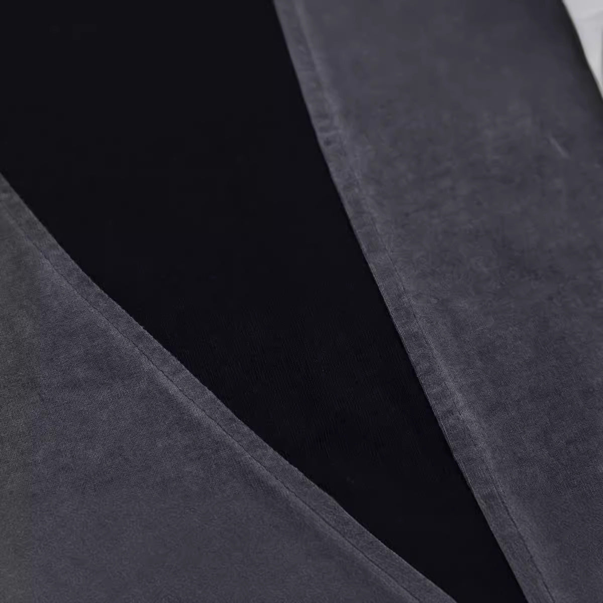 Structured Charcoal Dual Panel Cotton finish Tee
