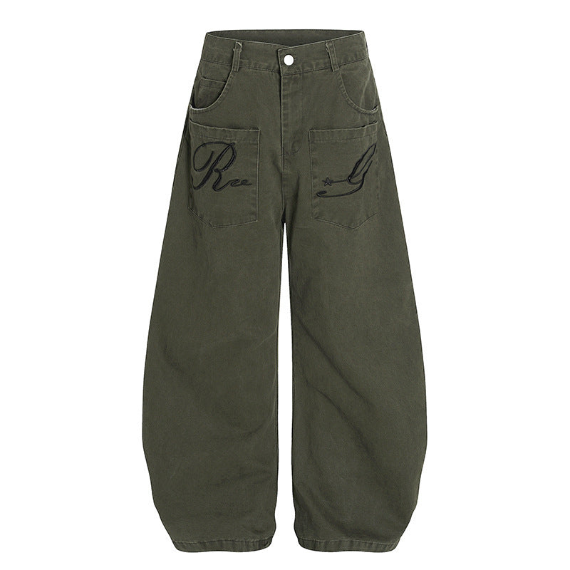 Trekvault Code Moss  Embroidery Multi-pocket Cargo Pants