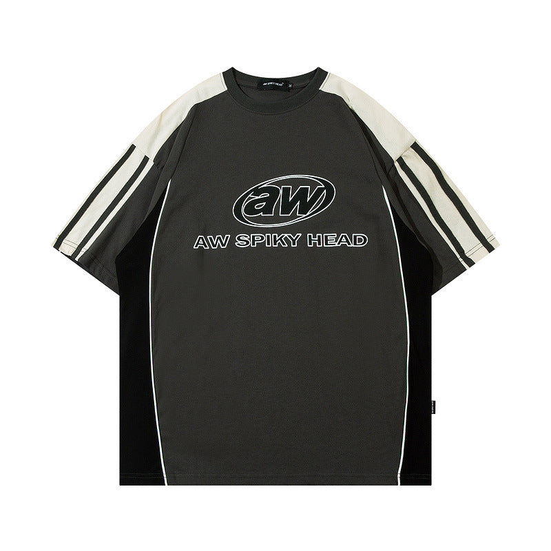 Contrast Sleeve Dual Stripe Raglan Core Tee