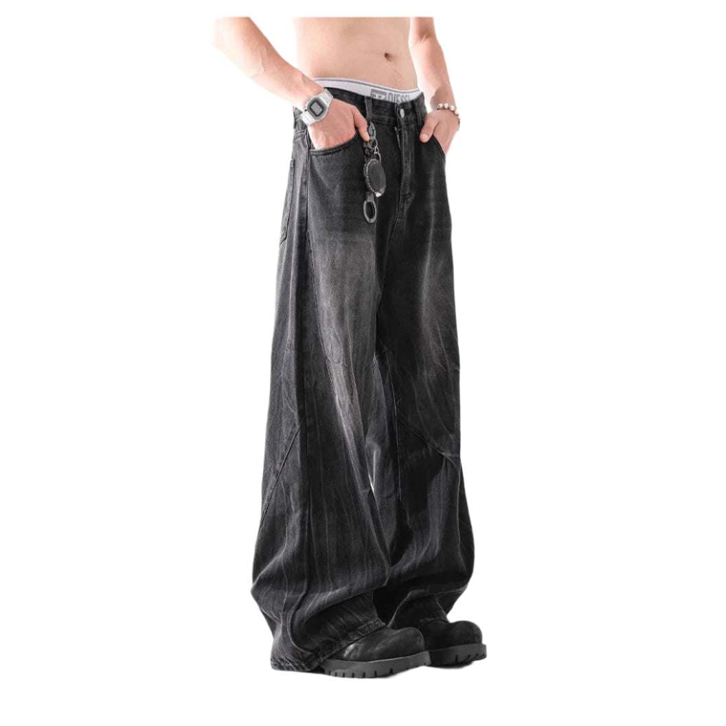 Obsidian Stackform in Loosecut Shell Fold Pants