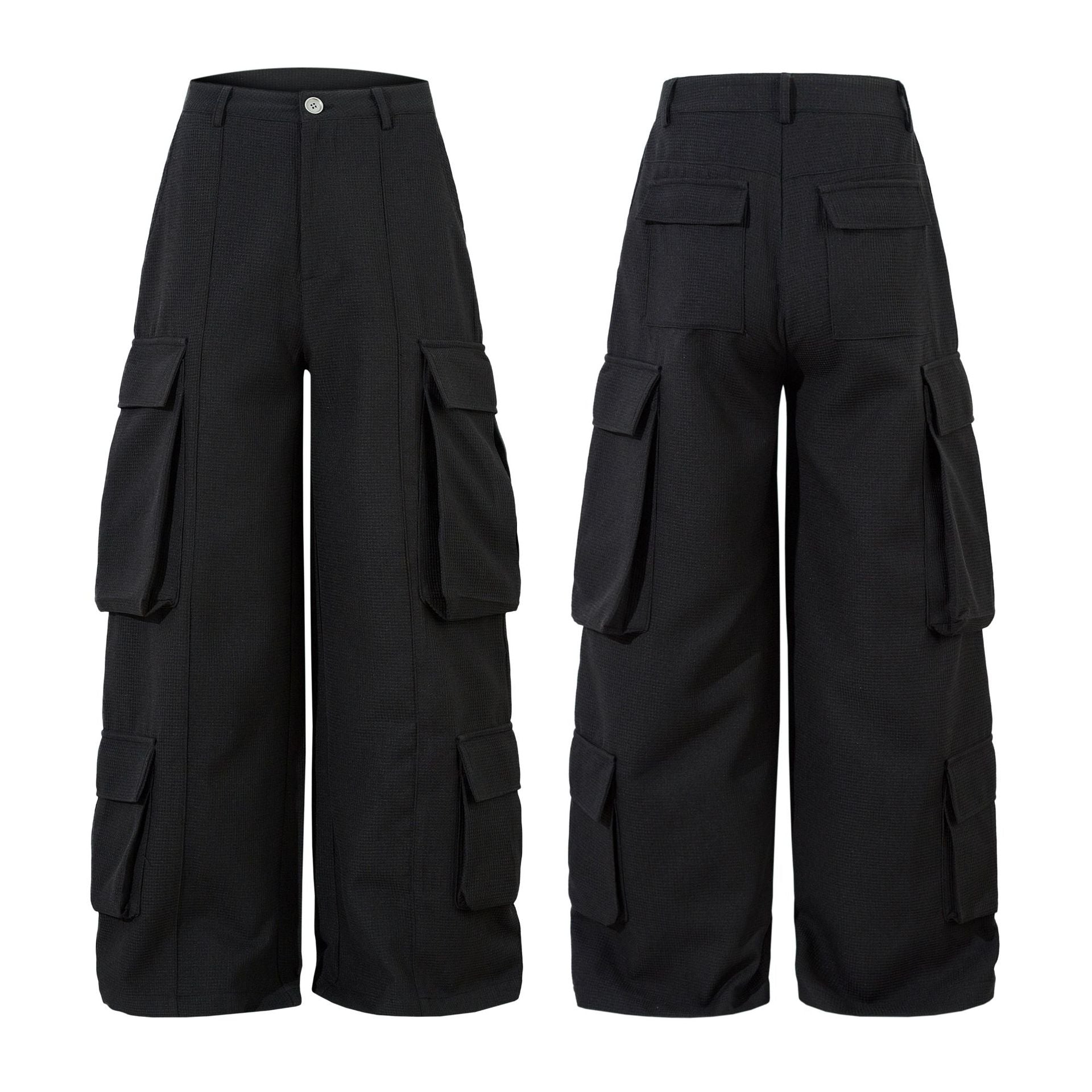 Spring Retro Stereo Design Loose Cargo Pants