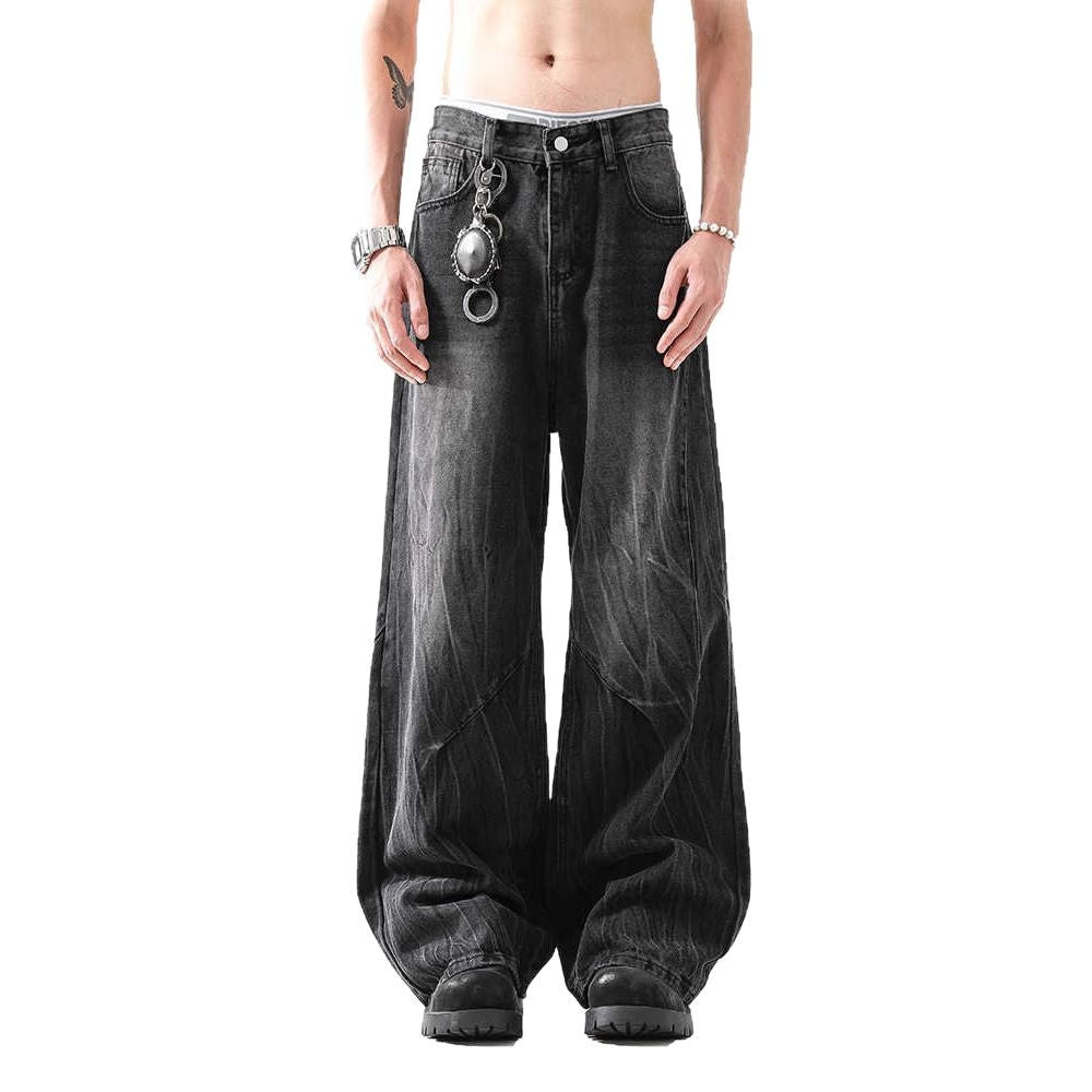 Obsidian Stackform in Loosecut Shell Fold Pants