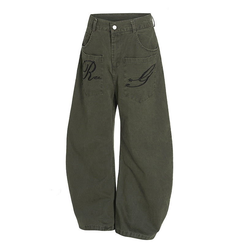 Trekvault Code Moss  Embroidery Multi-pocket Cargo Pants